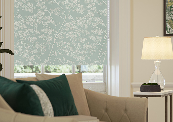 Cherry Blossom, Pastel Green - Roller Blind - Image 5